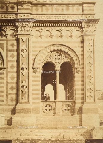 AVQ-A-003846-0067 - A friar on the loggia of the church of Misericordia, Perugia - Date of photography: 1875 ca. - Alinari Archives, Florence