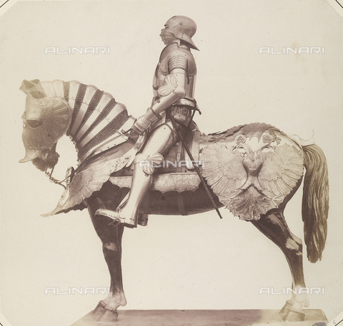AVQ-A-003863-0006 - Horse trappings and sixteenth century suit of armor of the Emperor Maximilian I, preserved in Austria - Date of photography: 1859 - Alinari Archives, Florence