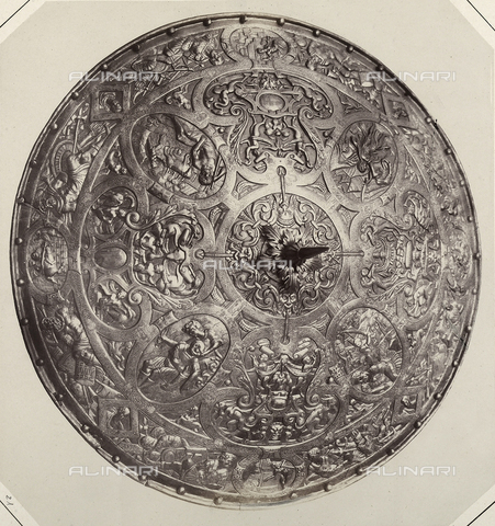 AVQ-A-003863-0021 - A sixteenth century shield, preserved in Austria - Date of photography: 1859 - Alinari Archives, Florence