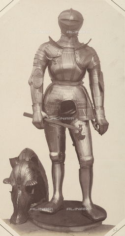 AVQ-A-003863-0032 - A portion of horse trappings and suit of armor from the sixteenth century, belonging to Otto Heinrich, count palatine, preserved in Austria - Date of photography: 1859 - Alinari Archives, Florence