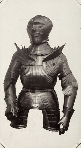 AVQ-A-003863-0059 - Upper part of the sixteenth century suit of armor that belonged to Wolf Dietrich von Ems, preserved in Austria - Date of photography: 1859 - Alinari Archives, Florence
