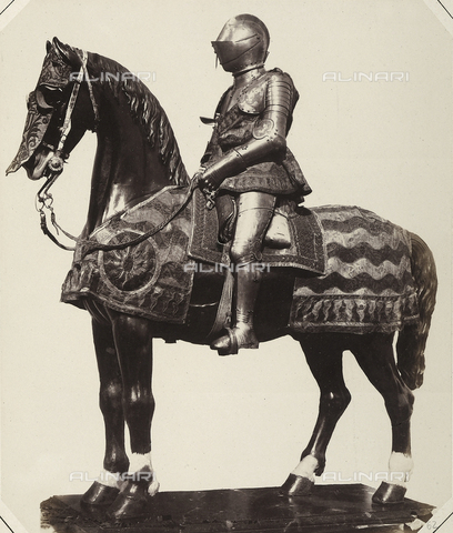 AVQ-A-003863-0062 - Horse trappings and sixteenth century suit of armor that belonged to Herr von Fugger, preserved in Austria - Date of photography: 1859 - Alinari Archives, Florence