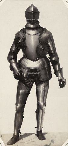AVQ-A-003864-0002 - The sixteenth century suit of armor that belonged to Sforza Pallavicino Margravio of Cortemaggiore, preserved in Austria - Date of photography: 1862 - Alinari Archives, Florence