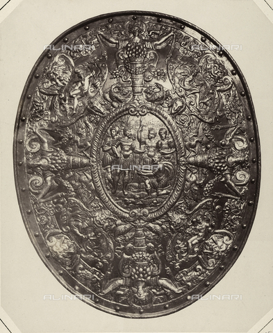 AVQ-A-003864-0015 - Shield from the armor of Alessandro Farnese, Duke of Parma, preserved in Austria - Date of photography: 1862 - Alinari Archives, Florence
