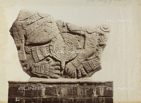 AVQ-A-004052-0027 - Aztec bas-relief from Texcoco, Mexico - Date of photography: 1890 ca. - Alinari Archives, Florence