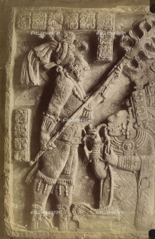 AVQ-A-004052-0029 - Aztec bas-relief, located in Mexico - Date of photography: 1890 ca. - Alinari Archives, Florence