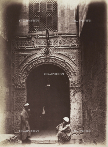 AVQ-A-004358-0032 - ''Sites et Monuments du Caire'': entrance door to a house - Date of photography: 1873-1893 - Alinari Archives, Florence