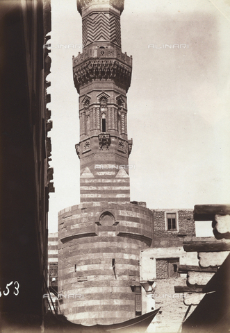 AVQ-A-004358-0055 - "Sites et Monuments du Caire": minaret of the El Moayyed mosque - Date of photography: 1873-1893 - Alinari Archives, Florence