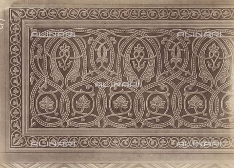 AVQ-A-004358-0185 - "Sites et Monuments du Caire": Decorative panel with interwoven vegetal design, Cairo - Date of photography: 1873-1893 - Alinari Archives, Florence