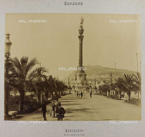 AVQ-A-004816-0005 - Album "Barcelone 1888": View of the Christopher Columbus monument in Barcelona - Date of photography: 1888 - Alinari Archives, Florence