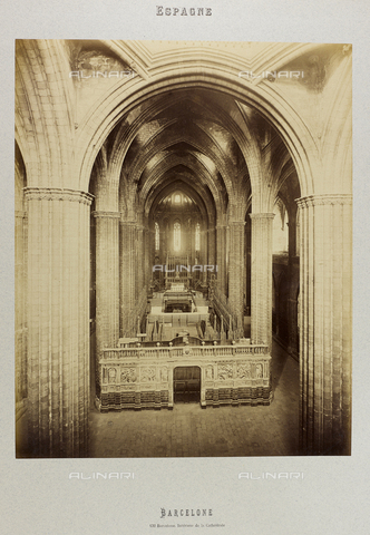 AVQ-A-004816-0020 - Album " Barcelone 1888 " Interior of the Cathedral of the Holy Cross and Saint Eulalia in Barcelona - Date of photography: 1888 - Alinari Archives, Florence