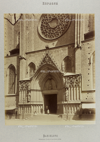 AVQ-A-004816-0026 - Album " Barcelone 1888 ": Facade of Church Santa Maria del Mar in Barcelona - Date of photography: 1888 - Alinari Archives, Florence