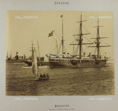 AVQ-A-004816-0034 - Album "Barcelone 1888": The arrival of the ship "Castilla" in the port of Barcelona for the Universal Exhibition of 1888 - Date of photography: 1888 - Alinari Archives, Florence