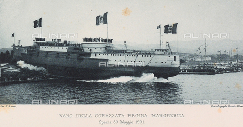 BFB-S-009017-0209 - The launch of the battleship Queen Margherita on 30 May 1901, in the port of La Spezia - Date of photography: 30/05/1901 - Alinari Archives, Florence