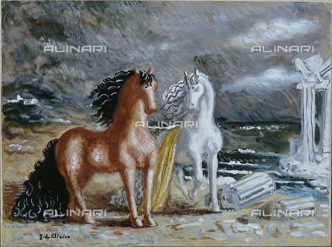 CAL-F-003240-0000 - Cavalli, opera di Giorgio De Chirico conservata nella Pinacoteca Provinciale di Bari - Data dello scatto: 1997 - Archivi Alinari, Firenze