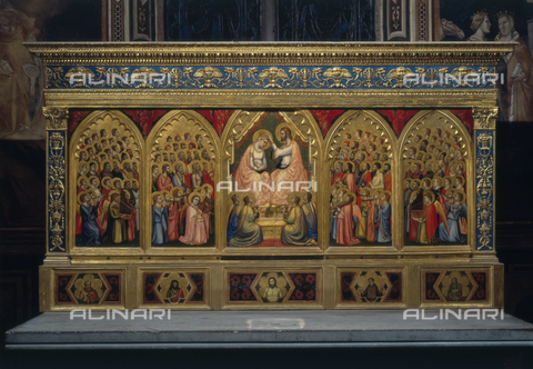 CAL-F-008282-0000 - Polittico Baroncelli. Opera attribuita a Giotto conservata nella Cappella Baroncelli della Basilica di Santa Croce a Firenze - Data dello scatto: 1999 - Archivi Alinari, Firenze