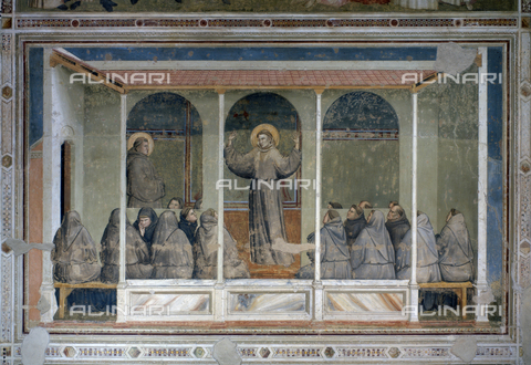 CAL-F-008993-0000 - The Apparition of St. Francis to the Arles Chapter. Fresco by Giotto, in the Bardi Chapel of the Basilica of Santa Croce in Florence - Date of photography: 2000 - Alinari Archives, Florence