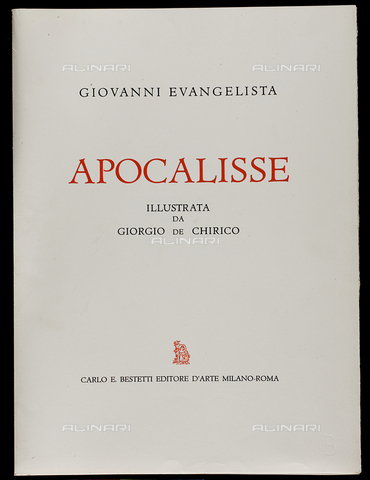 CAL-F-012371-0000 - frontispiece Apocalypse illustrated by Giorgio De Chirico, color lithography, Carlo Bestetti and Publisher Art Milan-Rome, Private Collection, Florence - Alinari Archives, Florence