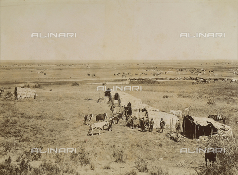 FBQ-A-006185-0007 - Measuring to establish the border between Chile and Argentina: a village of Indians. Argentina - Date of photography: 1900 ca. - Alinari Archives, Florence
