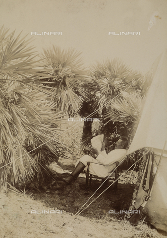 FBQ-A-006185-0088 - Measures to establish the Chilean-Argentinian border: commissary resting. Argentina - Date of photography: 1900 ca. - Alinari Archives, Florence