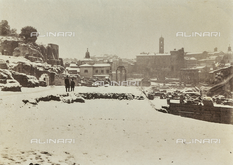 FBQ-F-001269-0000 - View of the Roman Forum with snow - Date of photography: 1882-1887 - Alinari Archives, Florence