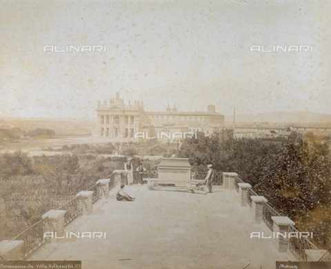 FBQ-F-002617-0000 - Panorama of part of Rome from the Wolkonsky villa: created by the Russian princess Zenaide in the mid nineteenth century, today the villa is the residence of the ambassador of Great Britain at the Quirinale - Date of photography: 1865 ca. - Alinari Archives, Florence