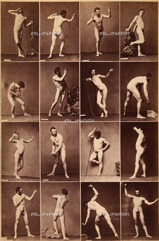 FCC-A-000089-0001 - Sequences of male nudes in various positions - Date of photography: 1880 ca. - Alinari Archives, Florence