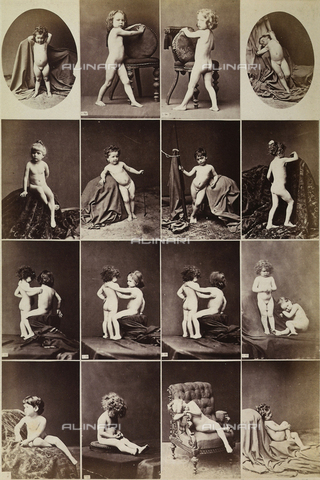 FCC-A-000089-0008 - Sequences of nude children in various poses - Date of photography: 1880 ca. - Alinari Archives, Florence