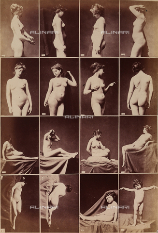 FCC-A-000089-0015 - Sequences of female and child nudes in various positions - Date of photography: 1880 ca. - Alinari Archives, Florence