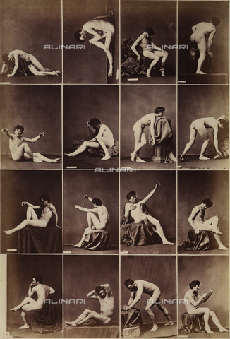 FCC-A-000089-0017 - Sequences of male nudes in various positions - Date of photography: 1880 ca. - Alinari Archives, Florence