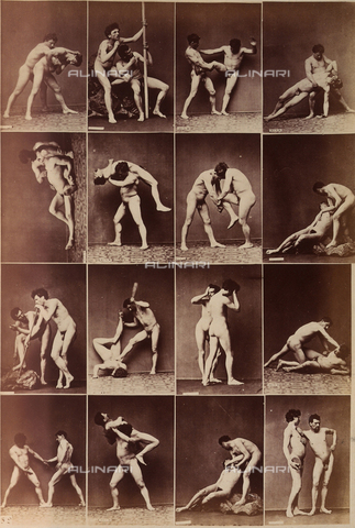 FCC-A-000089-0018 - Sequences of couples of male nudes in statuary positions - Date of photography: 1880 ca. - Alinari Archives, Florence