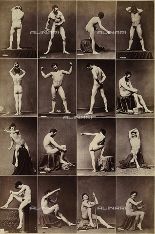 FCC-A-000089-0020 - Sequences of male nudes photographed in statuary positions - Date of photography: 1880 ca. - Alinari Archives, Florence