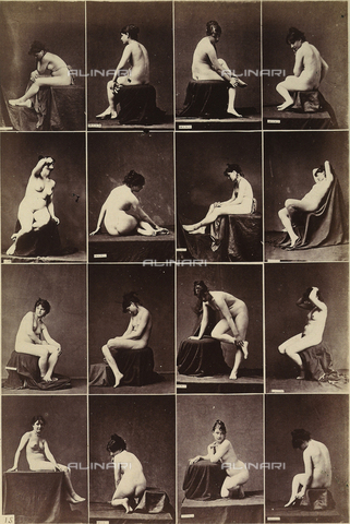 FCC-A-000089-0039 - Sequences of female nudes in various poses - Date of photography: 1880 ca. - Alinari Archives, Florence
