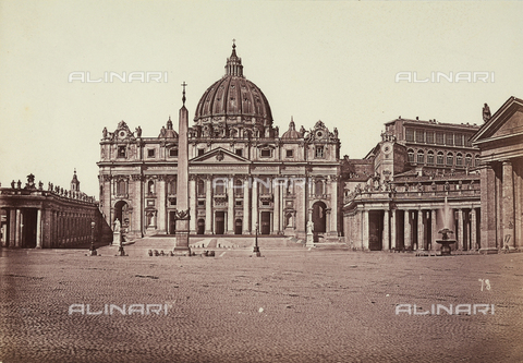 FCC-F-010079-0000 - View of Piazza San Pietro with the obelisk and a segment of the colonnade, Vatican City - Date of photography: 26/09/1858 - Alinari Archives, Florence