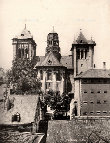FCC-F-012955-0000 - A side of the Cathedral of Saint Pierre in Geneva, Swizterland - Date of photography: 1890 ca. - Alinari Archives, Florence