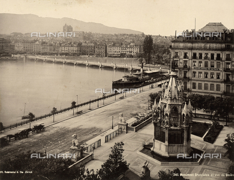 FCC-F-013818-0000 - View of Geneva with the Monument to Charles II of Brunswick - Date of photography: 1880-1890 ca. - Alinari Archives, Florence