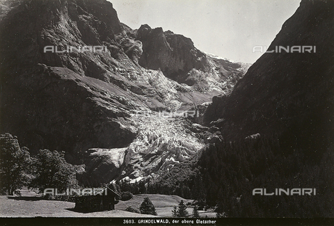 FCC-F-013870-0000 - Mountain landscape with glacier in Grindelwald, Switzerland - Date of photography: 1890-1900 ca. - Alinari Archives, Florence