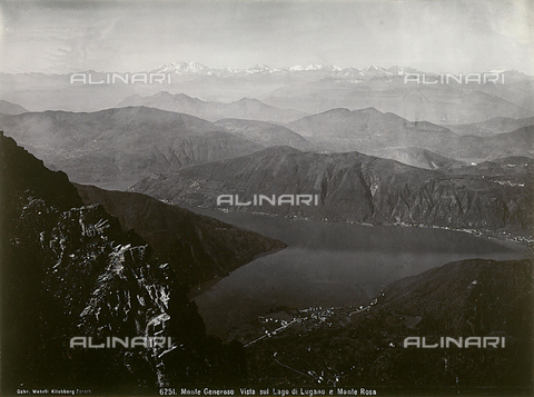 FCC-F-013914-0000 - View of Lake Lugano and of Mt. Rosa, photographed from Mt. Generoso - Date of photography: 190 ca. - Alinari Archives, Florence