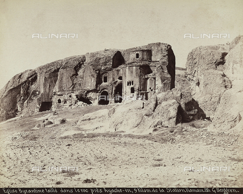 FCC-F-014837-0000 - A Byzantine church carved into the rock, located near Ayache-in, on the outskirts on the Hamam Station, Turkey - Date of photography: 1880-1890 ca. - Alinari Archives, Florence