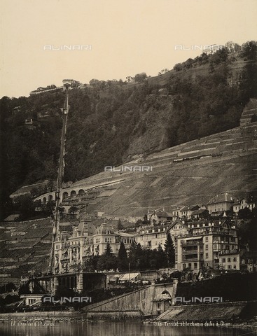 FCC-F-015118-0000 - View of Glion, Switzerland with its terraced hillside and the railway - Date of photography: 1900 ca. - Alinari Archives, Florence