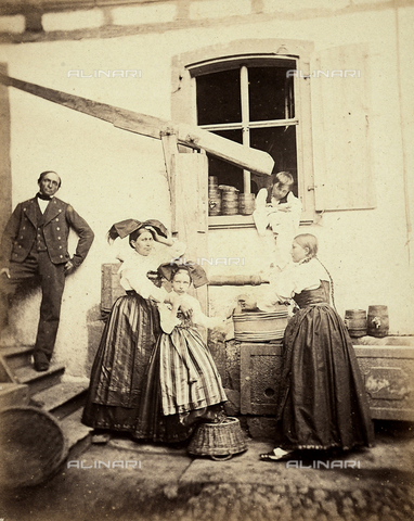 FCC-F-015266-0000 - Portrait of a group of people in work clothes in Kochersberg - Date of photography: 1866 - Alinari Archives, Florence