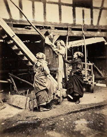 FCC-F-015269-0000 - Two Alsatian women and two Alsatian little girls pose in their Sunday clothes - Date of photography: 1866 - Alinari Archives, Florence