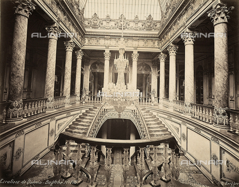 FCC-F-021362-0000 - The staircase inside the Dolmabahà§e Palace (ex-Dolma-Bagtché), in Constantinople, Turkey - Date of photography: 1880 ca. - Alinari Archives, Florence