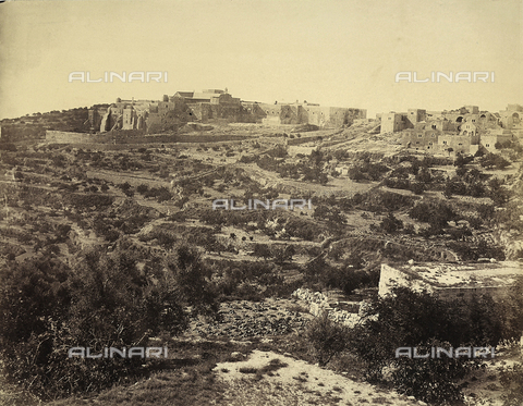 FCC-F-022662-0000 - Panoramic view of Bethlehem, with the Cathedral of the Nativity - Date of photography: 1870 - 1880 ca. - Alinari Archives, Florence