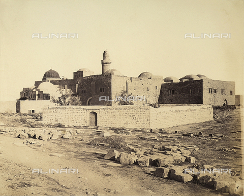FCC-F-022688-0000 - The Jebusite fortress, inside of which is located the Tomb of David, on Mount Zion, Jerusalem. In the place, according to tradition, the Last Supper was held - Date of photography: 1870 - 1880 ca. - Alinari Archives, Florence