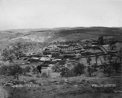 FCC-F-022692-0000 - Panoramic view of Betania, the ancient name of a little village, situated on the eastern side of the Mount of Olives, on the road that goes from Jerusalem to Jericho - Date of photography: 1870 - 1880 ca. - Alinari Archives, Florence
