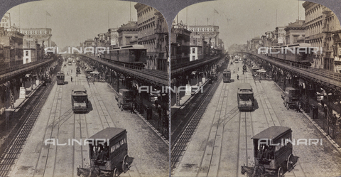 FCC-F-025113-0000 - Means of transport in a street in New York City. Stereoscopic image - Date of photography: 1899 - Alinari Archives, Florence