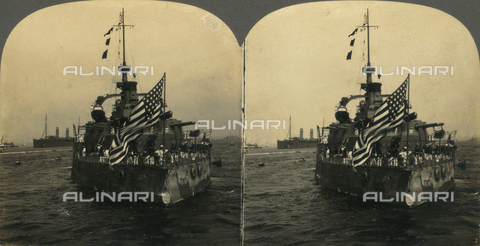 FCC-F-025216-0000 - The American military ship "Oregon". Stereoscopic image - Date of photography: 1900 ca. - Alinari Archives, Florence