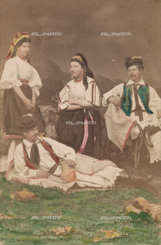 FVQ-F-011626-0000 - Group portrait in traditional dress - Date of photography: 1870-1890 ca. - Alinari Archives, Florence