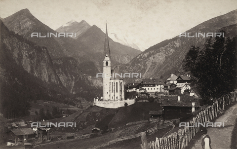 FVQ-F-021365-0000 - The town and cathedral of St. Vinzenz of Heiligenblut, Carinzia, Austria - Date of photography: 1880 ca. - Alinari Archives, Florence